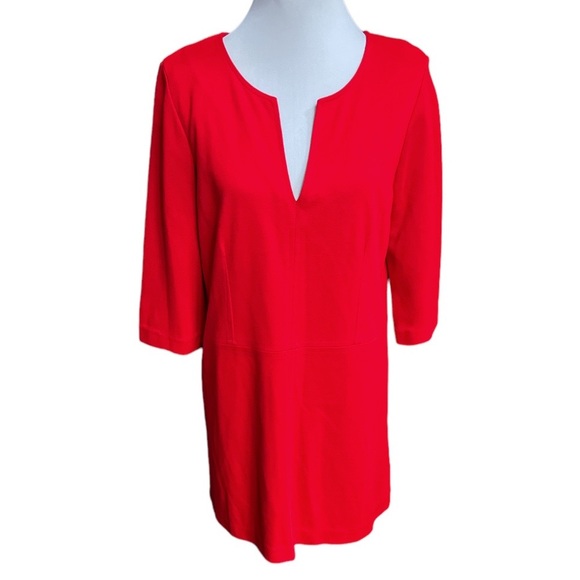 Zara 3/4 Sleeve Mini Dress Sports Car Red Size Large - Picture 1 of 4